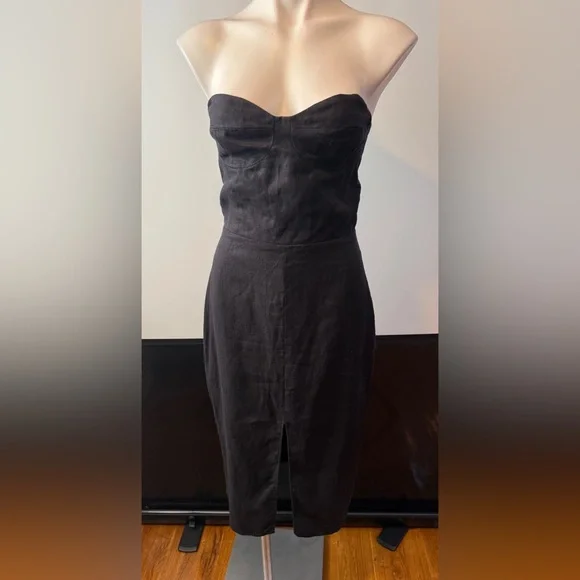 Reformation Black Linen Oboe Dress - Picture 5 of 11